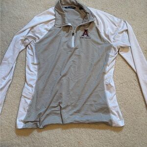 Cutter & Buck Gray Striped Quarter-Zip Pullover